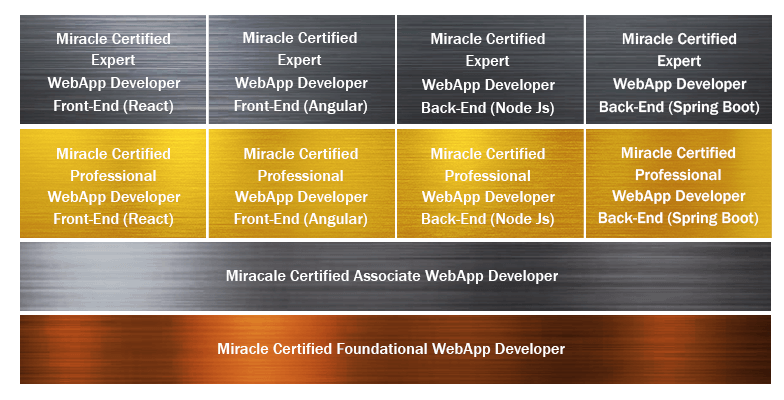 miracle certified web app development course levels